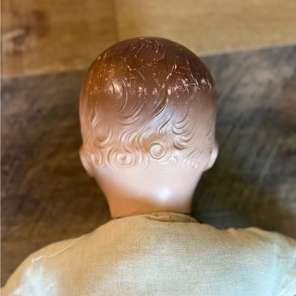 Vintage 1940s J.L. Schilling 22” Talking Baby Doll – Sleepy Eyes, Original Shoes